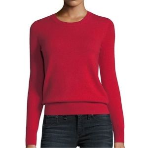 Red Neiman Marcus 100% cashmere crew neck sweater
